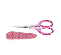 Adfaga Professional Stainless Steel Sewing Embroidery Scissors Set with PU Leather Protector Ergonomic Handle Multifunctional Tool for DIY Crafting Fabric Cutting and Home Decorati (Rose Glitter)