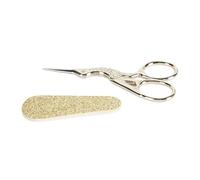Adfaga Professional Stainless Steel Sewing Embroidery Scissors Set with PU Leather Protector Ergonomic Handle Multifunctional Tool for DIY Crafting Fabric Cutting and Home Decorati (Golden Crane)
