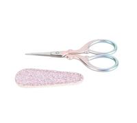 Adfaga Professional Stainless Steel Sewing Embroidery Scissors Set with PU Leather Protector Ergonomic Handle Multifunctional Tool for DIY Crafting Fabric Cutting and Home Decorati (Pink)