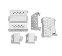 Adfaga RC Chassis Armors Set Stainless Steel Resistant Impact Resistant RC Chassis Protection Plate for GEN8 1/10 RC Car Silver 5 Pieces