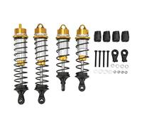 Adfaga RC Front Rear Shock Absorber High Performance Aluminum Alloy Adjustable Spring Damper for 1/7 1/8 Scale RC Cars Off Road Racing 4PCS Set with Accessories (Gold)