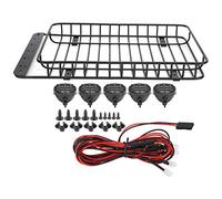 Adfaga RC Roof Rack Metal Luggage Carrier Lightweight Durable with LED Lights for SCX10 90046 RC Crawler Accessories Black 230mm x 145mm x 25mm
