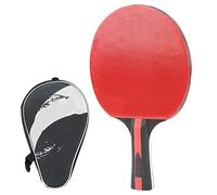 Adfaga REGAIL Professional Table Tennis Paddle Double Sided Beef Tendon Rubber Training Competition Racket with Storage Bag Ergonomic Handle Poplar Wood 262g (Red)