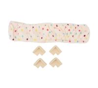 Adfaga Rug Hooking Frame Cover Elastic Band Punch Needle Gripper Strip Flannel Cover for Cross Stitch Embroidery Hoop 40x40cm Protective Sleeve with Corner Protectors for Home Weav (Beige)