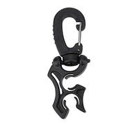 Adfaga Scuba Diving Double BCD Hose Holder Clip with Snap Hook for Diving Equipment Accessories Organizer Black Green Orange Optional 10cm 3.5cm 1.5cm (Black)