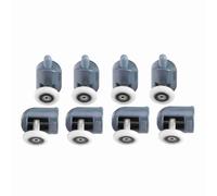 Adfaga Shower Door Rollers Wheels 8 Pack Premium Twin Rollers Set for Glass Shower Doors 5mm 6mm Thick Smooth Gliding Nylon Stainless Steel Bathroom Hardware Accessories (Single Wheel)