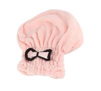 Adfaga Shower Hat Bow Decoration Quick Drying Bathing Hair Cap For Women Girls Soft Fleece Elastic Head Cover Green Pink Blue Flesh Pink (Meat pink princess hat)
