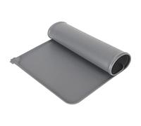 Adfaga Silicone Pet Feeding Mat Waterproof Non Slip Dog Cat Food Mat with Raised Edges Foldable Placemat for Spill Containment Easy Clean Durable Feeding Station 30x48cm (Grey)