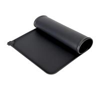 Adfaga Silicone Pet Feeding Mat Waterproof Non Slip Dog Cat Food Mat with Raised Edges Foldable Placemat for Spill Containment Easy Clean Durable Feeding Station 30x48cm (Black)