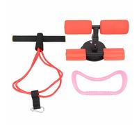 Adfaga Sit Up Bar with Powerful Suction Cup Abdominal Exercise Equipment for Core Strength Training Home Gym Workout Red Foam Steel Construction