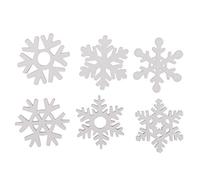 Adfaga Snowflake Pattern Wooden Scrapbooking DIY Craft Decorative Pendants 100Pcs Natural Wood Handmade Smooth Surface Ornaments for Home Decoration Christmas Tree Decor Craft Supp