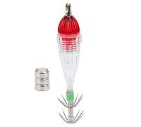 Adfaga Squid Lure Light LED Fishing Bait with Hook Underwater Red Light for Night Fishing in Lakes Rivers and Offshore Waters Polyester PE Material 85x18mm Size Includes 3 Batterie