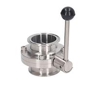 Adfaga Stainless Steel Butterfly Tri Valve Heavy Duty Manual Handle Quick Clamp Sanitary Butterfly Valve with Silicone Gasket for Dairy Pharmaceutical Food Processing Industries (OD 76mm)