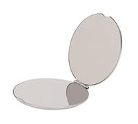 Adfaga Stainless Steel Pocket Mirror Double Sided Compact Mirror Portable Makeup Mirror with Foldable Design for Women Girls Travel Gift (Round)