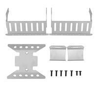 Adfaga Stainless Steel RC Crawler Chassis Armor 5PCS Set Heavy Duty Axle Protective Plates for Axial SCX10 III AXI03007 Durable Bottom Guard Silver