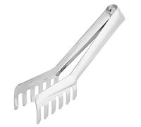 Adfaga Stainless Steel Spaghetti Tongs Pasta Clip Noodles Kitchen Tool Ergonomic Handle Comb Shaped Design for Pasta Bread Pastries Cooking 19cm