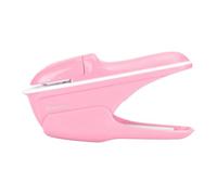 Adfaga Stapleless Stapler Hand Operated No Needle Stapling Machine Office Home Use Safe for Binding Tool with Ergonomic Handle ABS Plastic White Blue Pink Green Purple (Roseate)