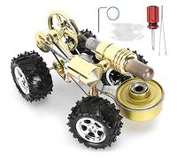 Adfaga Stirling Engine Model Physics Science Miniature Car Motor Educational Gift for Students Engineers Hobbyists Zinc Alloy 15.8x11.4x9cm Ready to Use