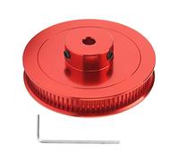 Adfaga Synchronous Timing Belt Pulley 80T High Precision Alloy Steel Wheel with 5mm Bore Dual Flange Design for CNC Machines 3D Printers (Red)