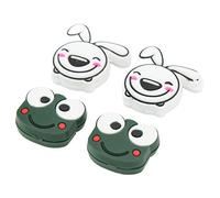 Adfaga Tennis Racket Vibration Dampener Set 4 PCS Premium Silicone Shock Absorber with Cartoon Animal Design for Comfortable Play (Frog 2.2cm/0.9in Rabbit 2.8cm/1.1in)