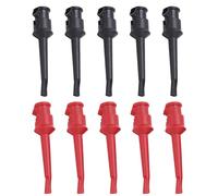 Adfaga Test Hook Clip Welding Type Multimeter Mini Grabber Clips 10PCS Set for Circuit Testing Electrical Equipment Durable Copper Stainless Steel Material Insulated Probes