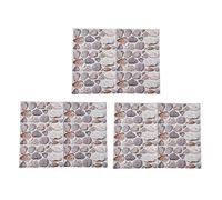 Adfaga Tile Stickers PVC Wall Decals Strong Reflection Oil Proof Self Adhesive Peel and Stick DIY Kitchen Bathroom Floor Wall Stickers 18PCS European Classical Style 30x15cm