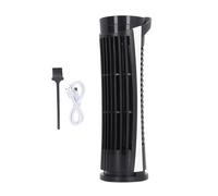 Adfaga Tower Fan Bladeless Tower Fan with Light 90 Degree Oscillating Quiet Standing Fan 2 Speed Adjustable USB Powered for Bedroom Office Home ABS Plastic 26.5x8x8cm (Black)