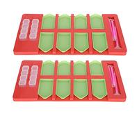 Adfaga Tray Organizer Storage Rack 2 Sets Magical DIY Art Craft Container Box with 16 Point Diamond Trays 6 Pens 4 Plastic Boxes for Adults Enthusiasts Plastic Foam 35.5x19.9x1.3cm