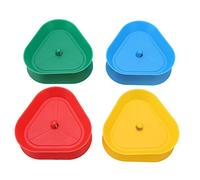 Adfaga Triangle Shaped Cards Playing Holder 4 Colors Spring Design Hands Poker Card Holder for Family Game Night Plastic Round Edge Durable 4 Pieces Set
