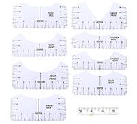 Adfaga Tshirt Alignment Tool PVC Reusable DIY Guide Ruler Set for Adult Youth Toddler Infant Sewing Lovers Professional Tailors 9Pcs