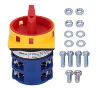Adfaga Universal Changeover Switch 2 Position Selector Padlockable Rotary Cam Switch 125A AC240V 440V Flame Retardant Insulation Heat Resistance Silver Alloy Contact for Industrial