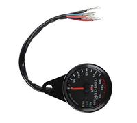 Adfaga Universal LED Backlight Motorcycle Speedometer Odometer Gauge with High Accuracy Digital Display Easy Installation for 12V DC Motorcycles Black or Silver Color Options (black face)