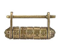 Adfaga Vintage Chinese Style Combination Padlock Antique Retro Brass Look Security Lock for Jewelry Box Cabinet Drawer Zinc Alloy Material 5x1.2x2.8cm Bronze Color