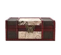 Adfaga Vintage Chinese Style Wooden Storage Box Handcrafted Small Book Jewelry Organizer Decorative Storage Case for Books Bible Documents Jewelry Keepsakes with 3 Elegant Patterns (Stamps with lock)