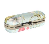 Adfaga Vintage Embroidery Lipstick Case Portable Mirror Holder ABS Material Mini Lipstick Storage Box for Women Girls Makeup Organizer Travel Essential