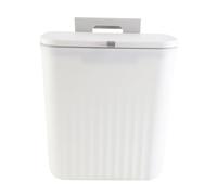 Adfaga Wall Mount Trash Bin Large Capacity Hanging Waste Basket with Lid Space Saving Odor Control for Kitchen Bathroom Office Durable PP Material 9L