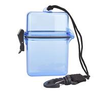 Adfaga Waterproof Kayak Seal Box Transparent Plastic Storage Case with Rope Hook for Surfing Canoe Kayaking Accessories Transparent Blue Yellow Gray 11x7x3cm 62g (Transparent Blue)