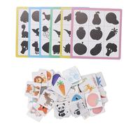Adfaga Wooden Shadow Matching Game Cards Animal Fruit Shape Recognition Memory Educational Learning Activity for Toddlers 2 4 Years Old 36 Blocks 6 Cards