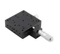 Adfaga X Linear Stages Cross Roller Precision Manual Micrometer FinE Tuning Linear Guide for Optical Measurement Fine Adjustment Aluminium Alloy Black 60x60mm