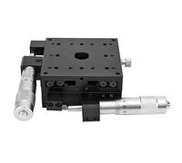 Adfaga XY Micrometer Manual Fine Tuning Cross Roller Precision Linear Stages 80x80x40mm Linear Guide Sliding Track for Laboratory Equipment Optical Instruments Aluminium Alloy Blac