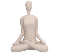 Adfaga Yoga Pose Statue Handcrafted Nordic Sandstone Yoga Figurines Meditation Decor Collectible Gift for Home Office Living Room Decor 650g (BL560)