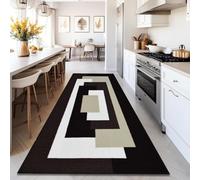 ADFANCO Extra Large Rugs for Living Room Bedroom Carpet Abstract Rug - Super Soft Distressed Low Pile Kitchen Rugs Non Slip Washable Large - Brown Beige Rug, 80 x 300 cm