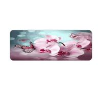 ADFGYERH Orchid Flower Butterfly Soft Fresh Spring Kitchen Rugs Washable, Kitchen Mat for Floor Non Slip, Comfort Soft Runner Rug for Kitchen, Floor, Office, Sink, Laundryc 45x120cm