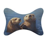 ADFGYERH Sea Otters Painting Pillow ，Memory Foam Pillow Core，Cushion,Provide Neck Support，Car Pillows for Travel Car Seats and Home Offices.