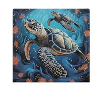 ADFGYERH Sea Turtle Boho Style Cushions Memory Foam for Adults, Seat Cushion Chair Pads Soft, Square Pillows for Dining, Kitchen, Office, Patio Chairs