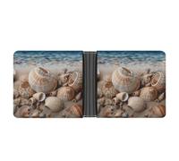 ADFGYERH Seashells by The Seashore Wallet PU Leather Material ，Card Holder Multi-layer Design，womens Wallet ， Business Style Suitable for Everyday Use Or As A Gift.