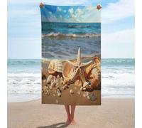 ADFGYERH Seashells on The Sandy Beach Bath Towels Unisex, Beach Towel Lightweight Quick Dry, Bath Towel for Travel Sports Pool Swimming Bath Camping Yoga Adults130x80cm