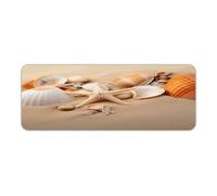 ADFGYERH Seashells Starfish on The Sand Kitchen Rugs Washable, Kitchen Mat for Floor Non Slip, Comfort Soft Runner Rug for Kitchen, Floor, Office, Sink, Laundryc 45x120cm