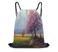 ADFGYERH Season Landscape Bag ，Open Pull Cord Design，Drawstring Backpack Convenient And Portable，small Backpack Suitable for Everyday Life, Office Work, Travel And Other Scenarios.
