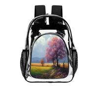 ADFGYERH Season Landscape Clear Backpack Large,Transparent Backpack PVC Transparent Bookbag for Security, Work, Travel, Stadium